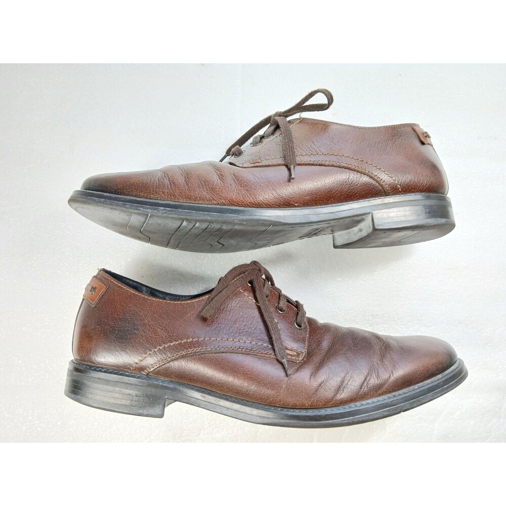 Johnston & Murphy Brown Leather Derby Shoes Size 12 Romania Dress